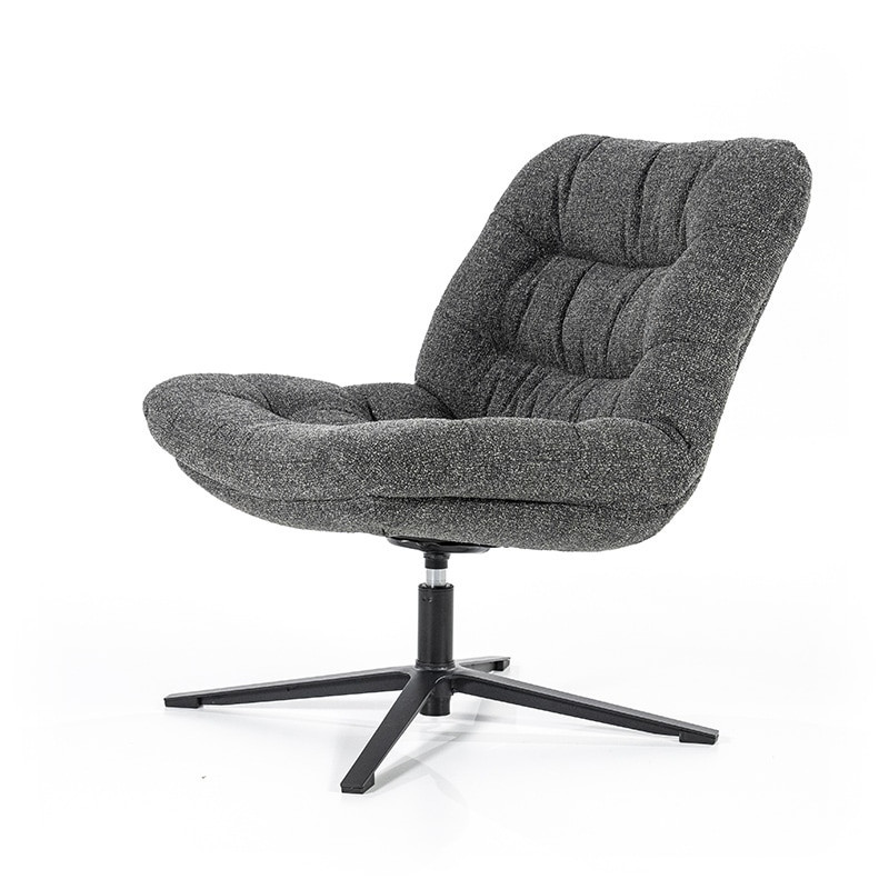 Fauteuil gris anthracite confortable et pivotant - Diane