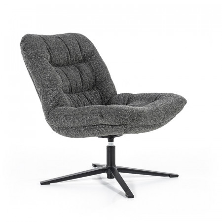 Fauteuil gris anthracite confortable et pivotant - Diane