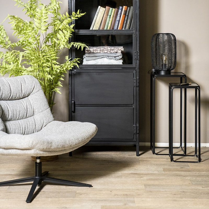 Fauteuil gris clair confortable et pivotant - Diane 