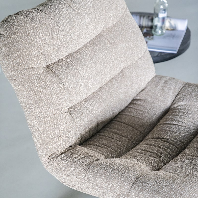 Fauteuil gris clair design confortable et pivotant - Diane