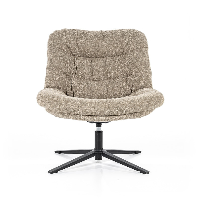 Fauteuil beige confortable et pivotant - Diane