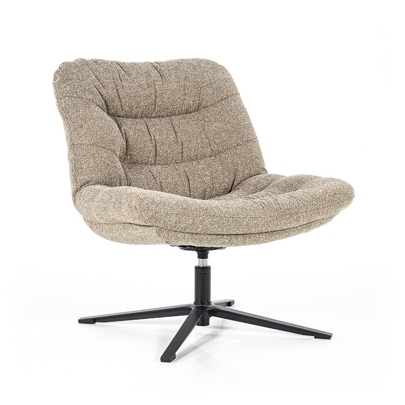 Fauteuil beige confortable et pivotant - Diane