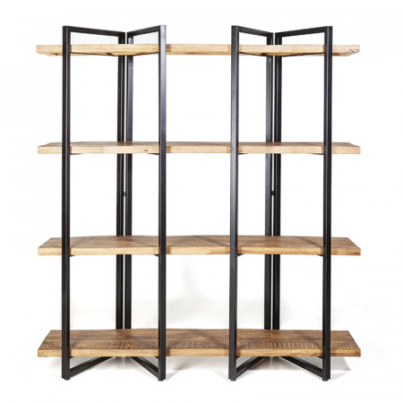 Bibliothèque bois métal style industriel 4 étagères - CDC Design