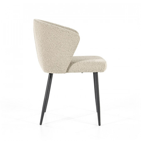 Chaise tissu bouclé beige design - Tedio 