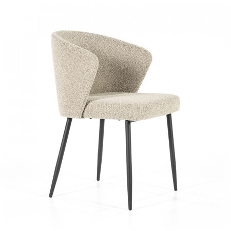 Chaise tissu bouclé beige design - Tedio 