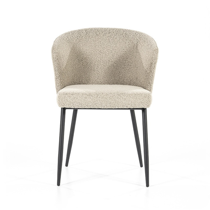 Chaise tissu bouclé beige design - Tedio 