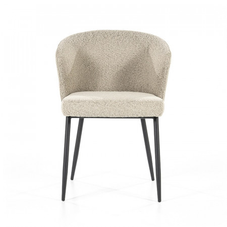 Chaise tissu bouclé beige design - Tedio 