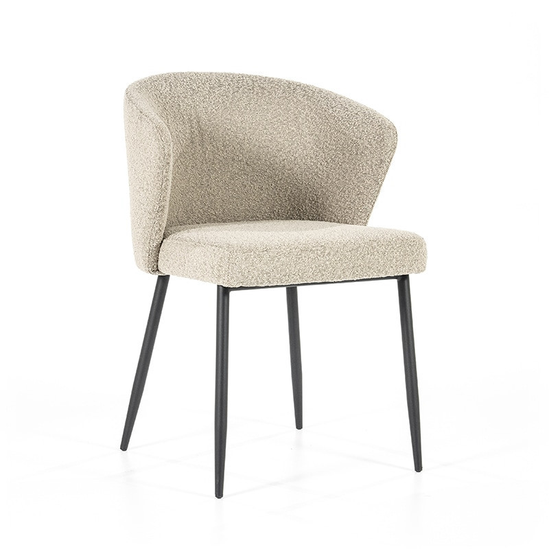 Chaise tissu bouclé beige design - Tedio 