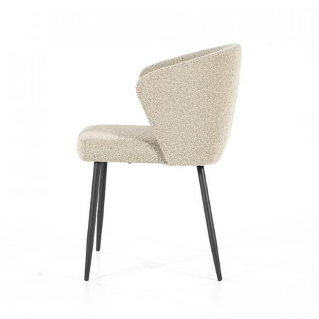 Chaise tissu bouclé beige design - Tedio 