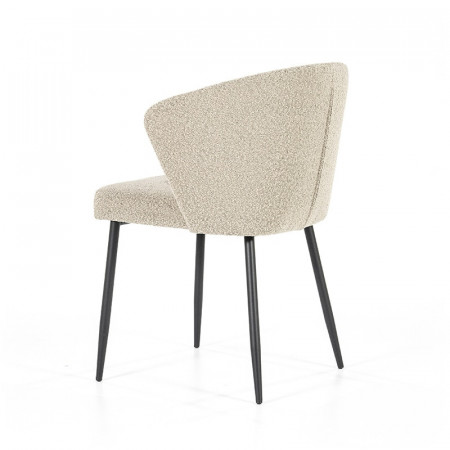 Chaise tissu bouclé beige design - Tedio 