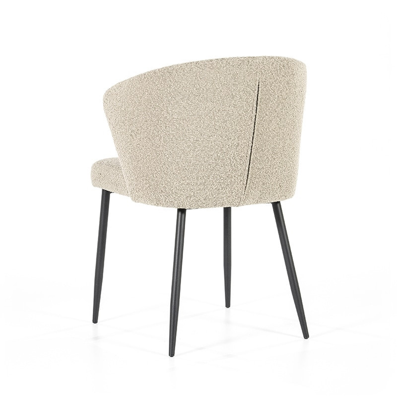 Chaise tissu bouclé beige design - Tedio 