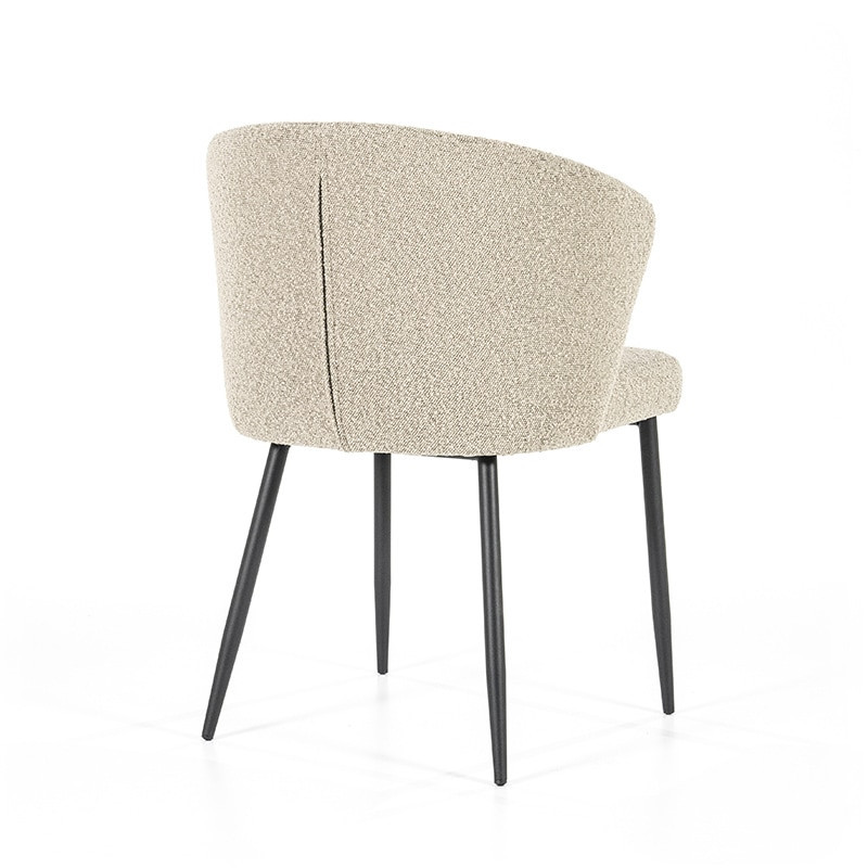 Chaise tissu bouclé beige design - Tedio 