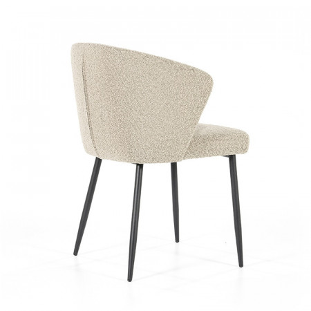 Chaise tissu bouclé beige design - Tedio 