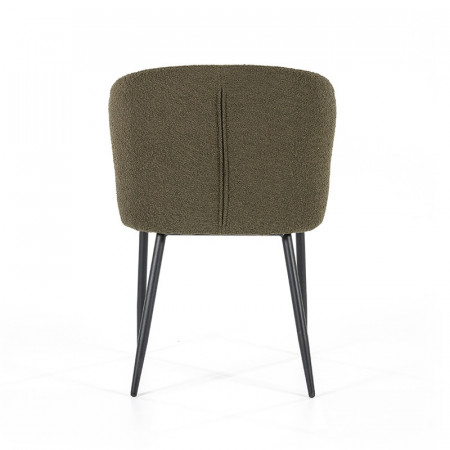 Chaise design tissu bouclé vert kaki - Tedio 