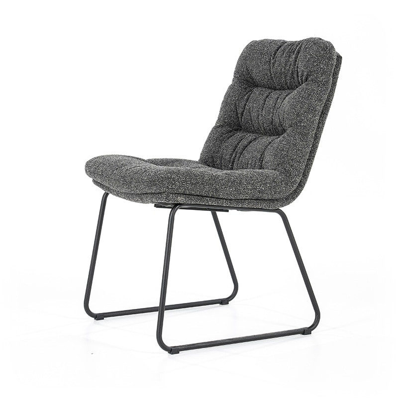 Chaise tissu gris anthracite confortable - Diane 