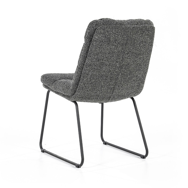 Chaise tissu gris anthracite confortable - Diane 