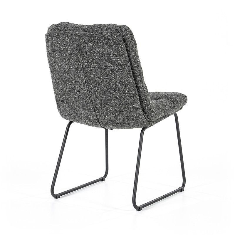 Chaise tissu gris anthracite confortable - Diane 