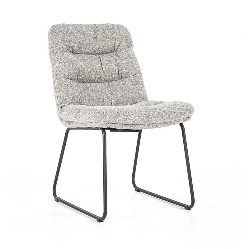 Chaise en tissu gris clair confortable - Diane 