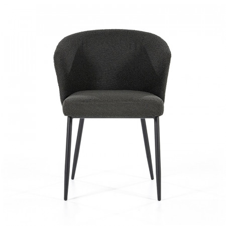 Chaise salle à manger design tissu noir - Tedio 