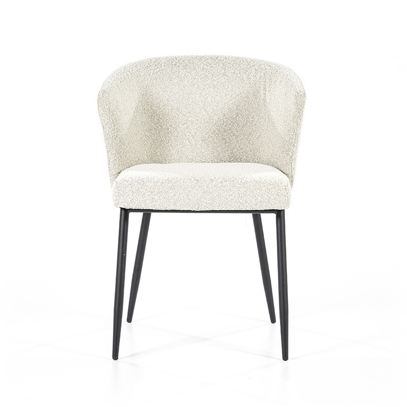 Chaise blanche design tissu bouclé - Tedio 