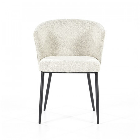 Chaise blanche design tissu bouclé - Tedio 