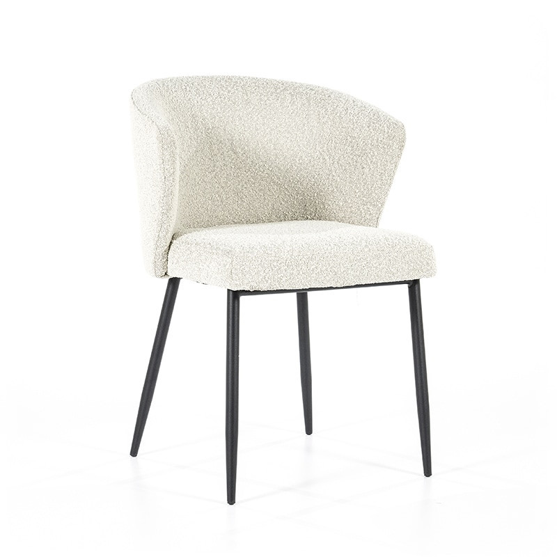 Chaise blanche design tissu bouclé - Tedio 