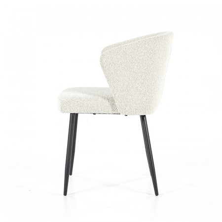 Chaise blanche design tissu bouclé - Tedio 