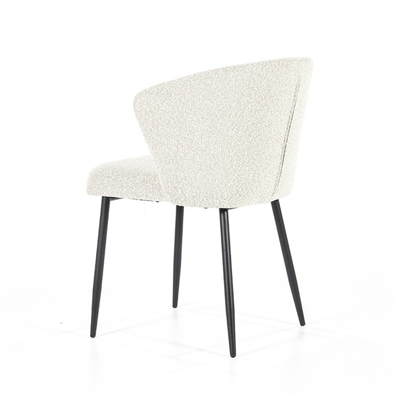 Chaise blanche design tissu bouclé - Tedio 