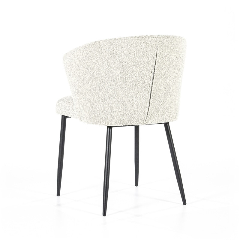 Chaise blanche design tissu bouclé - Tedio 