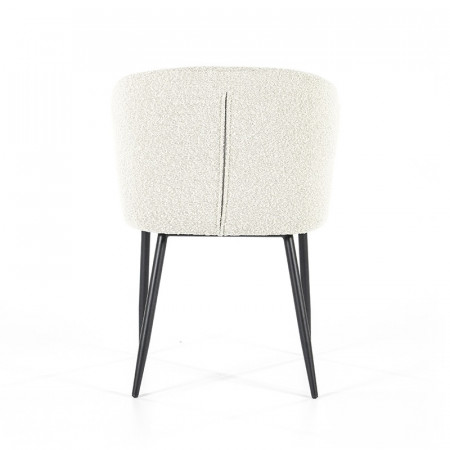 Chaise blanche design tissu bouclé - Tedio 