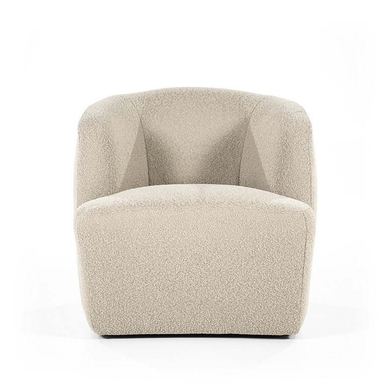 Fauteuil beige design tissu bouclé - Tuly 