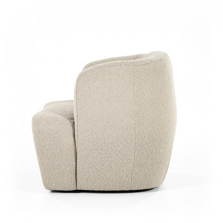 Fauteuil beige design tissu bouclé - Tuly 