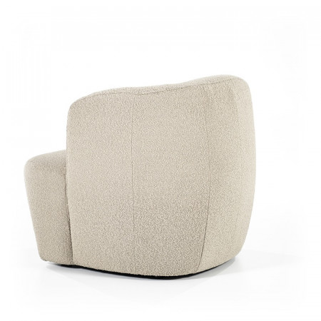 Fauteuil beige design tissu bouclé - Tuly 