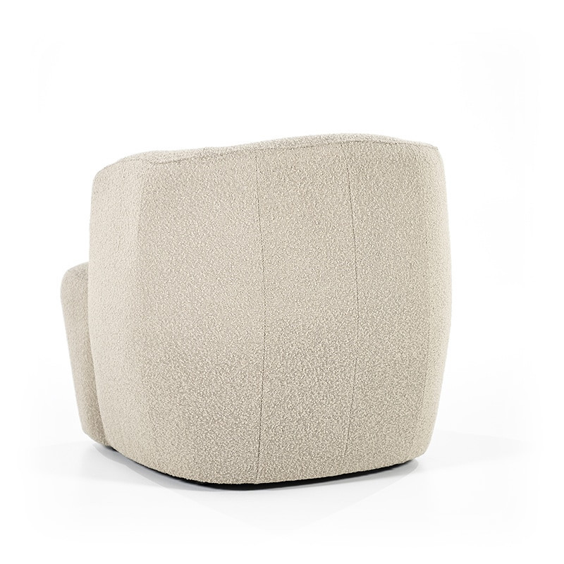 Fauteuil beige design tissu bouclé - Tuly 