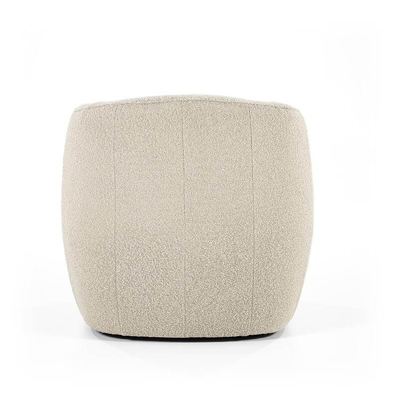 Fauteuil beige design tissu bouclé - Tuly 