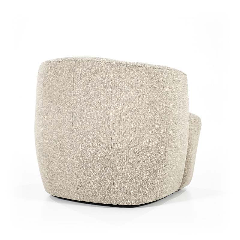 Fauteuil beige design tissu bouclé - Tuly 