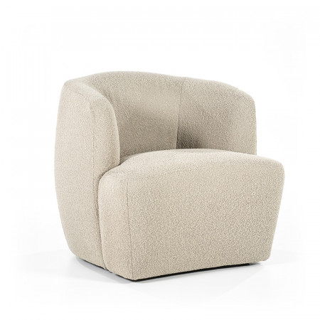 Fauteuil beige design tissu bouclé - Tuly 