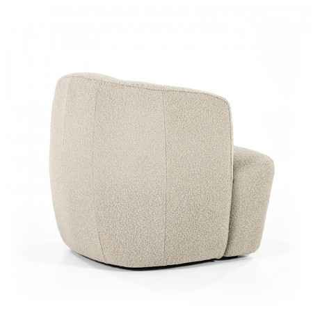 Fauteuil beige design tissu bouclé - Tuly 