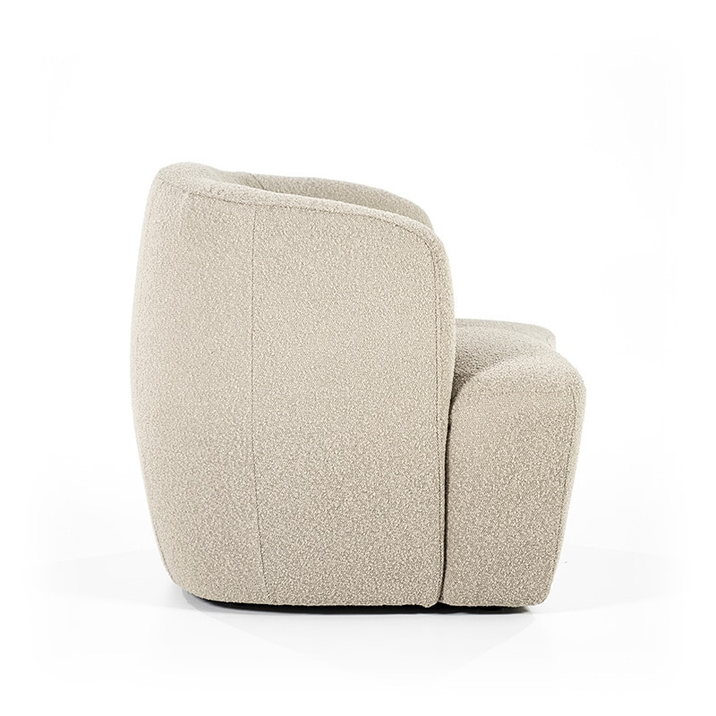 Fauteuil beige design tissu bouclé - Tuly 