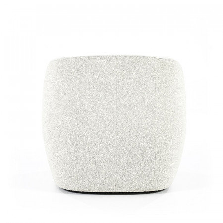 Fauteuil blanc design cabriolet tissu bouclé - Tuly 