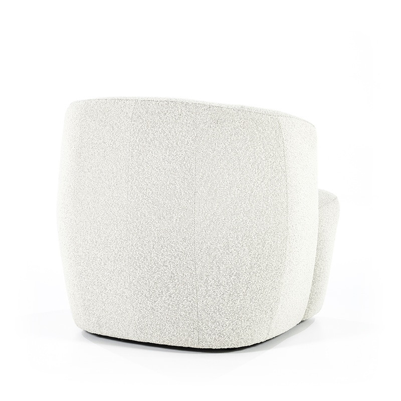 Fauteuil blanc design cabriolet tissu bouclé - Tuly 