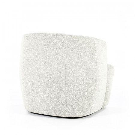 Fauteuil blanc design cabriolet tissu bouclé - Tuly 