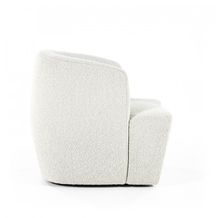 Fauteuil blanc design cabriolet tissu bouclé - Tuly 