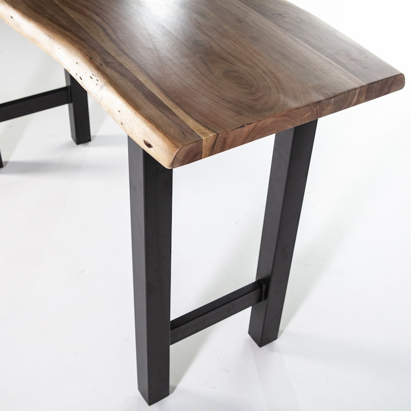 Table de bar haute bois métal style industriel - Olvi 