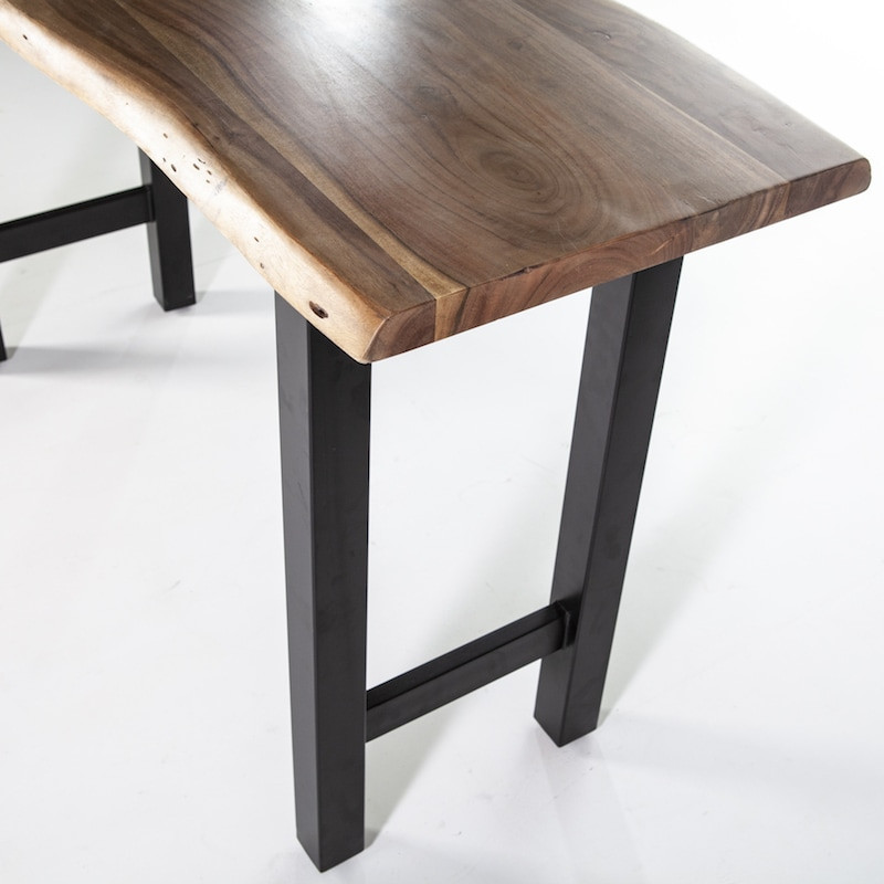 Table de bar haute bois métal style industriel sur CDC Design