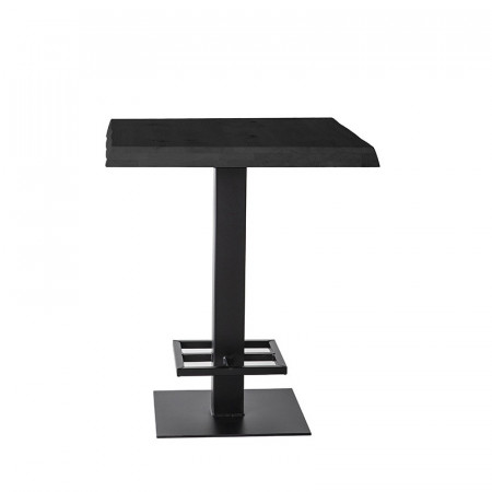 Table haute carrée noir en bois de chêne - Molly 