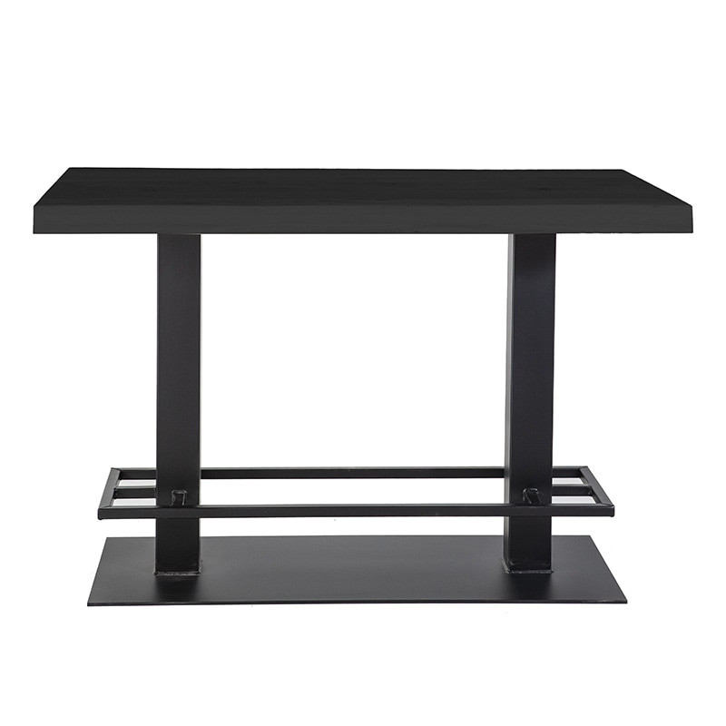 Table haute 6 personnes noir en bois de chêne - Molly 