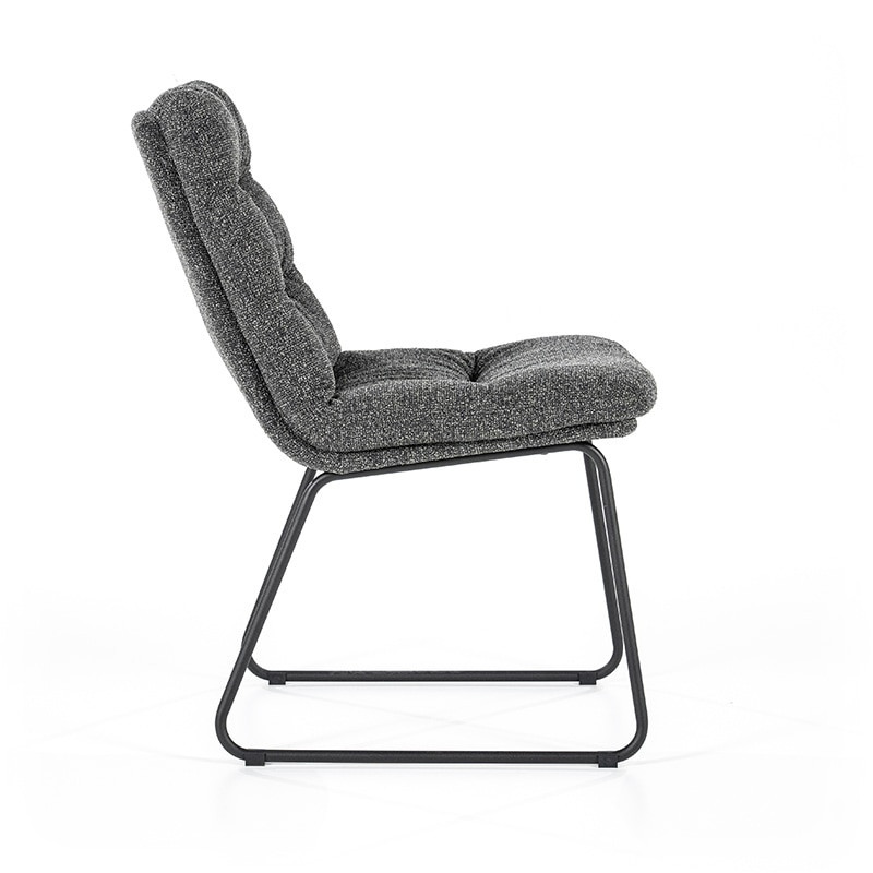 Chaise tissu gris anthracite confortable - Diane