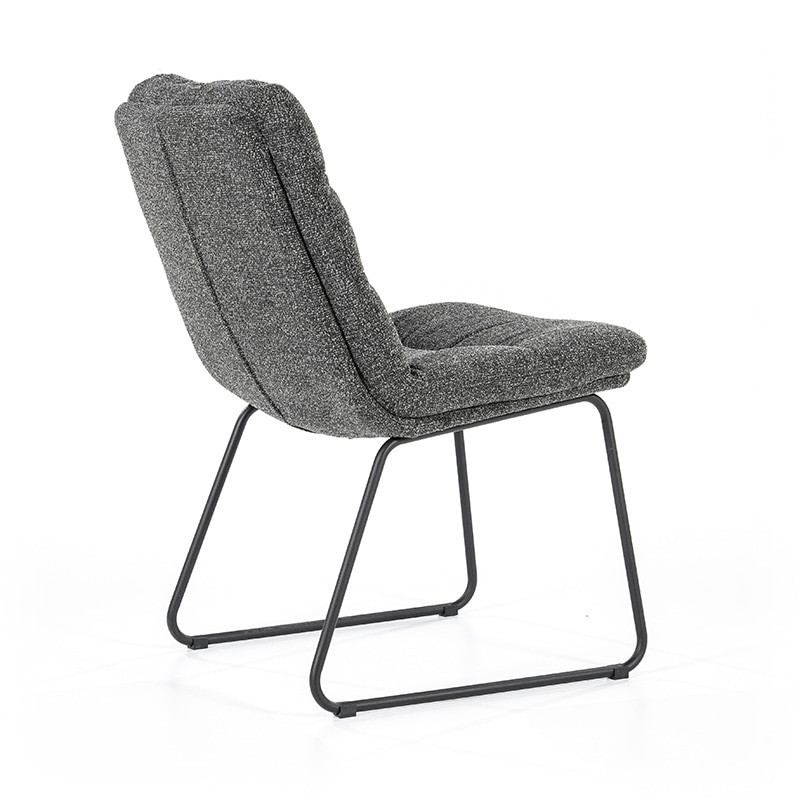 Chaise tissu gris anthracite confortable - Diane