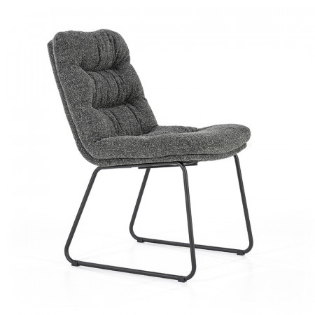 Chaise tissu gris anthracite confortable - Diane